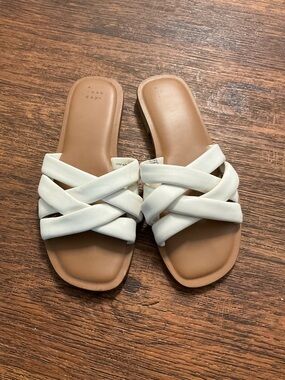 a new day White Braided Slide Sandals
